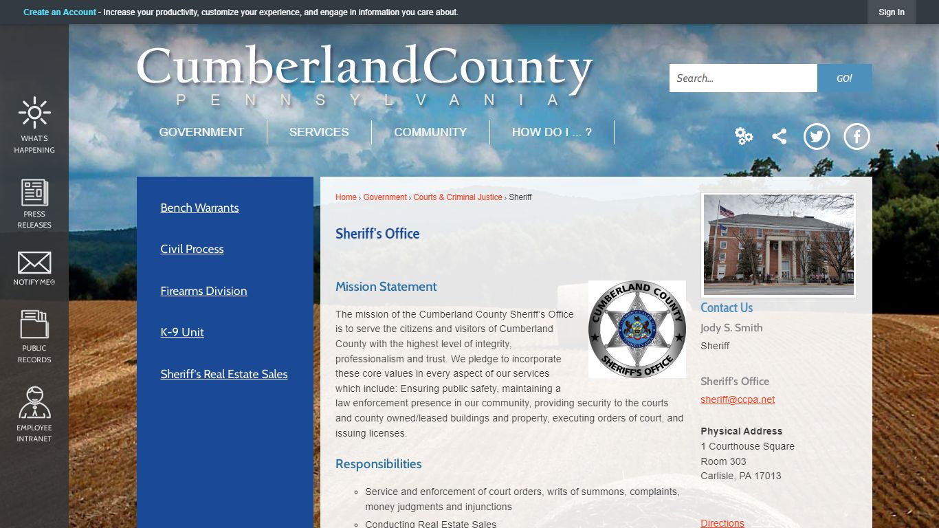 Sheriff's Office | Cumberland County, PA - Official Website